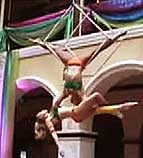 Duo Performers Using an Aerial Cube