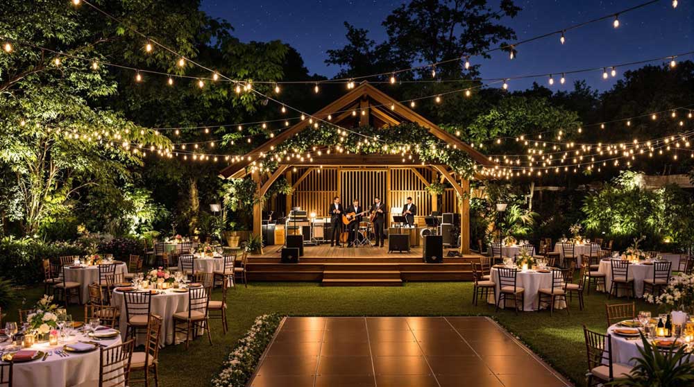 Wedding Band Sound Checking for a Destination Wedding Location