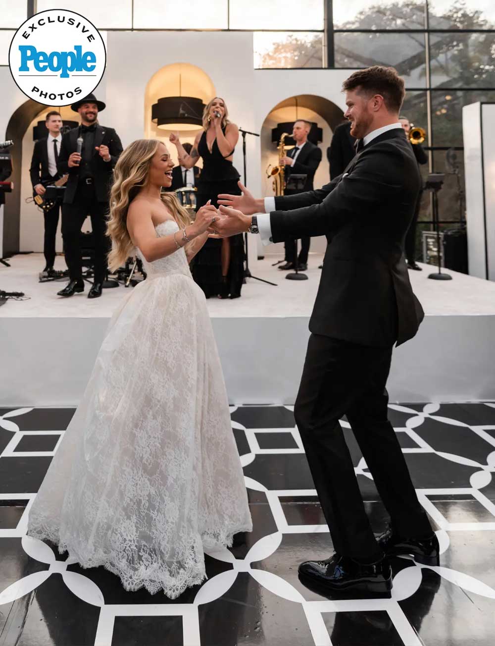 Modern Retrospect Performing at Wedding for Super Bowl Winning Quarterback Sam Darnold as Seen in People Magazine