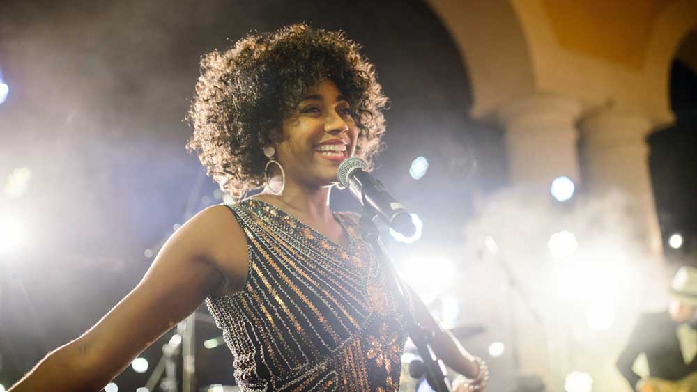 Liquid Blue wedding Band - Celeste Lead Singer