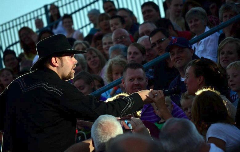 Country recording artist Nathan Osmond performing with his band