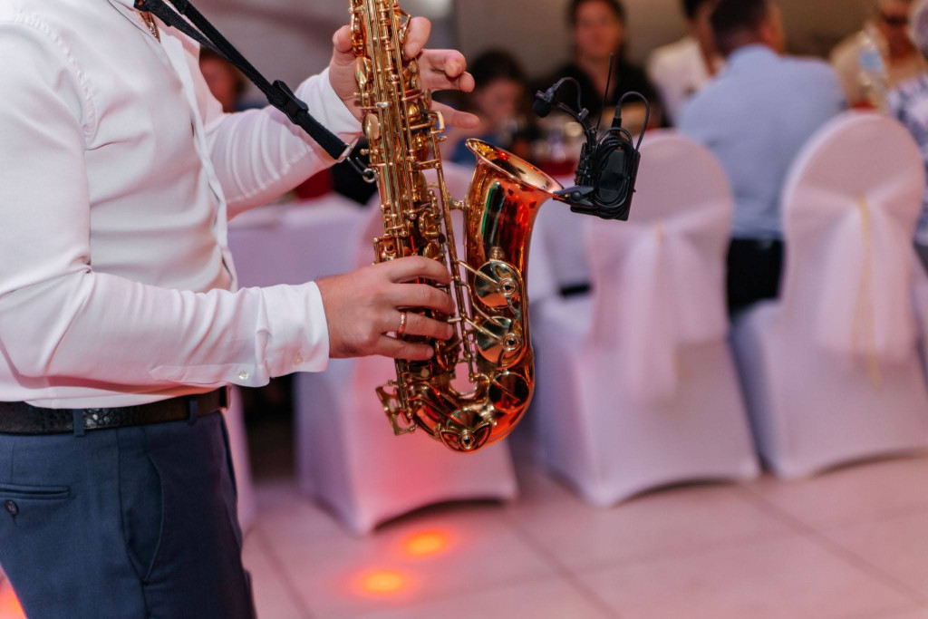 Live band performing A live band performing at a corporate holiday party
